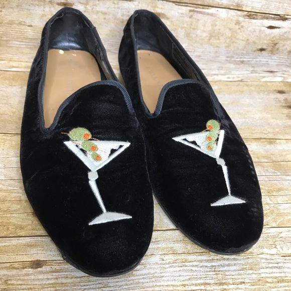 A. Marinelli Shoes - Tuxedo Flats Black Velvet Martini 7.5